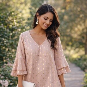 Dress with Gold Accents